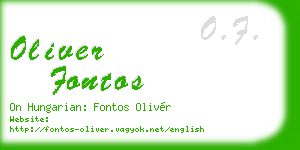 oliver fontos business card