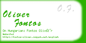 oliver fontos business card